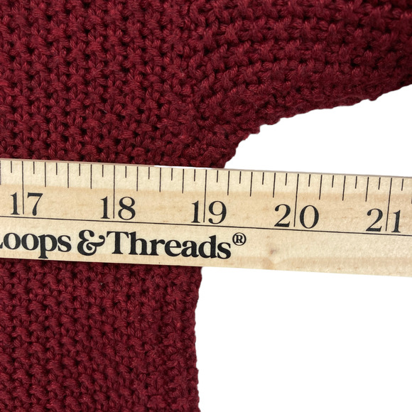 Jessica Simpson Sweater Womens Small Maroon Knit Long Sleeve Crew Neck Pullover - Picture 14 of 16